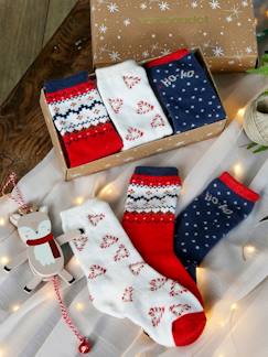 Conjunto de Natal Santa Socks, lote de 3 pares de meias, para menina