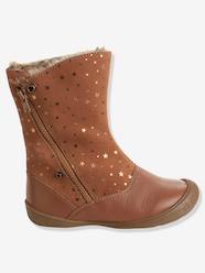 Botas em pele, para menina  