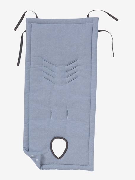 Proteção reversível para carrinho de bebé, da VERTBAUDET Azul claro/estrelas+Azul mesclado/estrelas+Cinza claro estampado+Riscas cinza/branco 