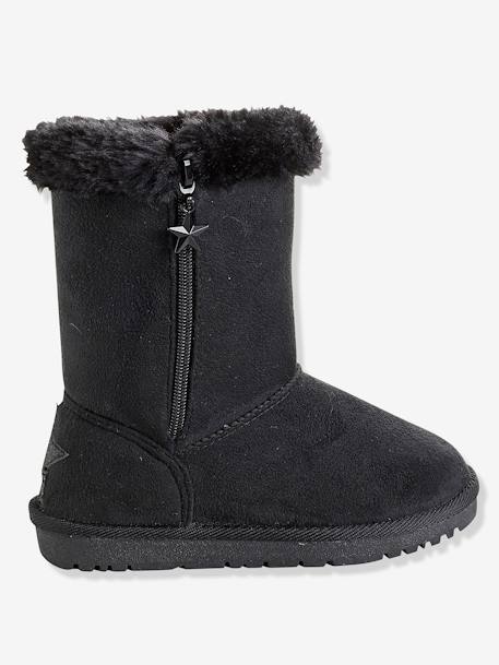 Botas com pelo, para menina Azul-escuro estampado+Bege-claro metalizado+Castanho medio estampado+Preto liso+Rosa claro estampado 