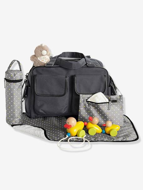 Saco para muda de fraldas com vários bolsos VERTBAUDET Antracite+Cinza escuro 