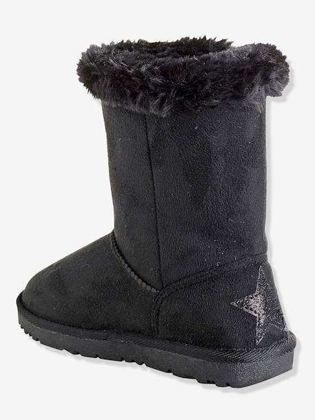 Botas com pelo, para menina Azul-escuro estampado+Bege-claro metalizado+Castanho medio estampado+Preto liso+Rosa claro estampado 