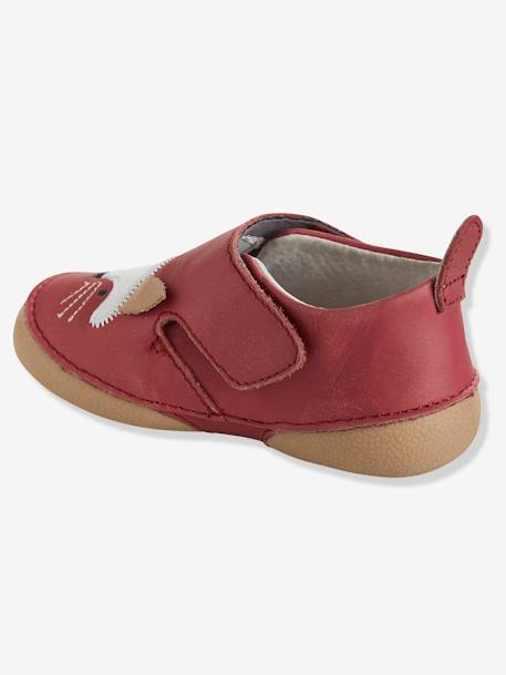Sapatinhos para bebé em pele suave Vermelho liso 