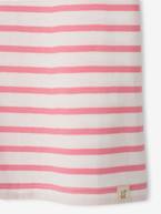 T-shirt estilo marinheiro, mangas curtas, para menina ganga brut+riscas rosa 