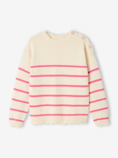 Menina 2-14 anos-Camisolas, casacos de malha, sweats-Camisola fantasia estilo marinheiro, para menina