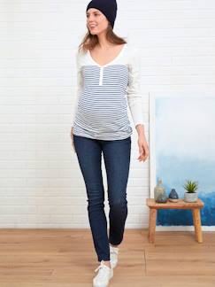 Roupa grávida-Calças-Jeans direitos, entrepernas 85, para grávida