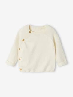 Bebé 0-36 meses-Camisolas, casacos de malha, sweats-Camisolas-Camisola em tricot, abertura à frente, para bebé