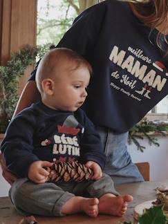 Bebé 0-36 meses-Camisolas, casacos de malha, sweats-Sweat de Natal para bebé, coleção cápsula "Happy Family Forever"