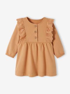 Bebé 0-36 meses-Vestido em moletão, folho em bordado inglês, para bebé