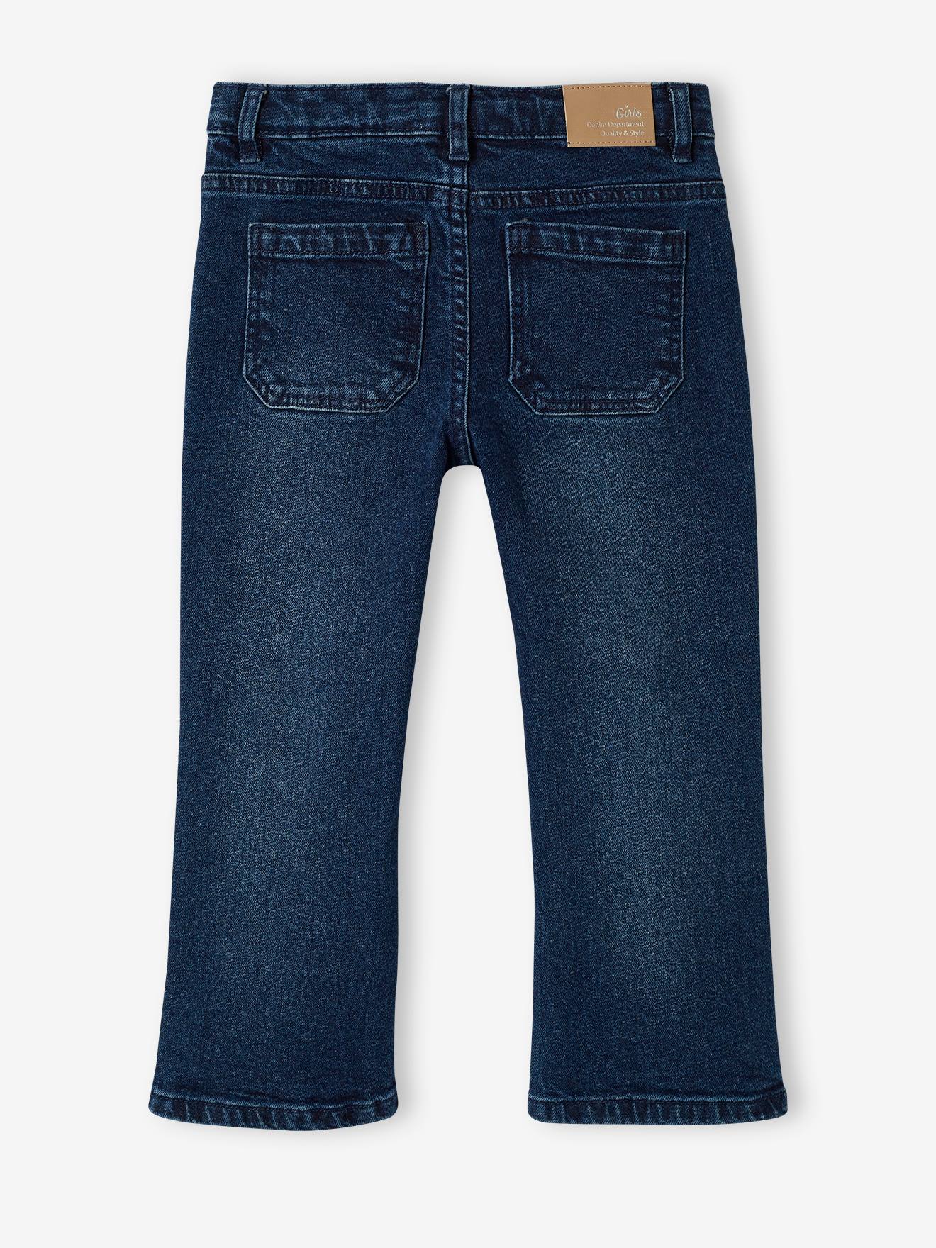 Jeans flare 7/8, para menina-Menina 2-14 anos-Vertbaudet