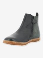 Botas para menina Vermillon da KICKERS® efeito irisado Azul escuro liso+Preto escuro liso 