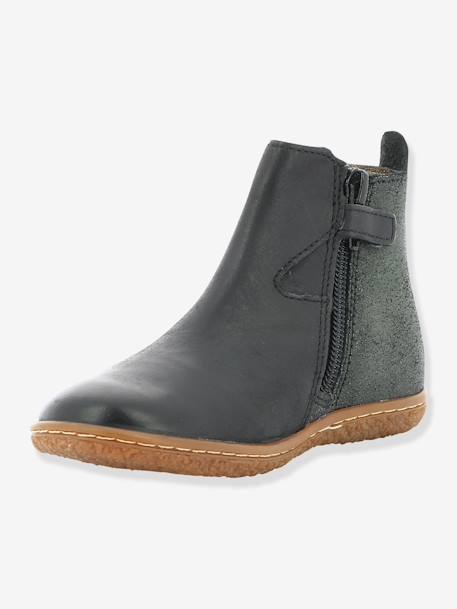 Botas para menina Vermillon da KICKERS® efeito irisado Azul escuro liso+Preto escuro liso 