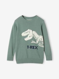 Menino 2-14 anos-Camisolas, casacos de malha, sweats-Camisolas malha-Camisola lúdica dinossauro, para menino