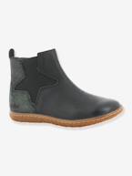 Botas para menina Vermillon da KICKERS® efeito irisado Azul escuro liso+Preto escuro liso 