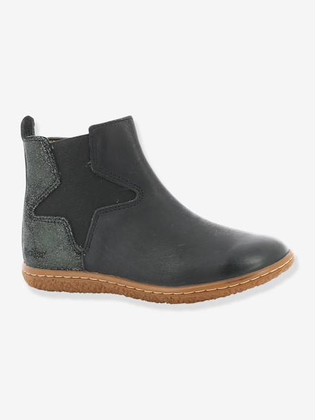 Botas para menina Vermillon da KICKERS® efeito irisado Azul escuro liso+Preto escuro liso 