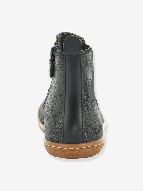 Botas para menina Vermillon da KICKERS® efeito irisado Azul escuro liso+Preto escuro liso 