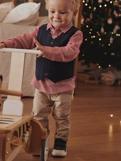 Bebé 0-36 meses-Conjuntos-Conjunto de 4 peças, especial festas, camisa + calças + colete + laço-papillon, para bebé menino