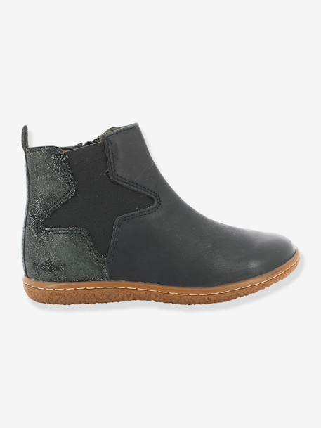 Botas para menina Vermillon da KICKERS® efeito irisado Azul escuro liso+Preto escuro liso 