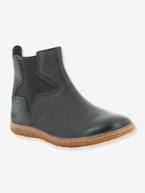 Botas para menina Vermillon da KICKERS® efeito irisado Azul escuro liso+Preto escuro liso 