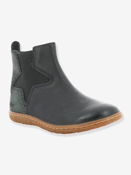 Botas para menina Vermillon da KICKERS® efeito irisado Azul escuro liso+Preto escuro liso 