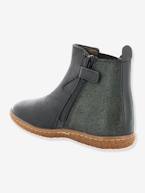 Botas para menina Vermillon da KICKERS® efeito irisado Azul escuro liso+Preto escuro liso 