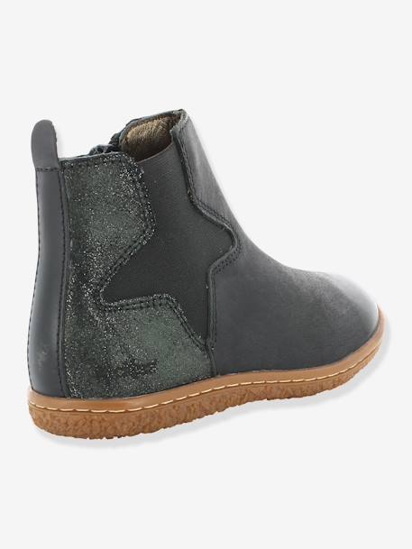 Botas para menina Vermillon da KICKERS® efeito irisado Azul escuro liso+Preto escuro liso 