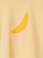 T-shirt com motivo pop, mangas curtas com dobra, para menina alperce+amarelo-pálido 