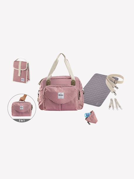 Saco de mudas Genève II, da BEABA Azul medio estampado+Vermelho medio estampado 