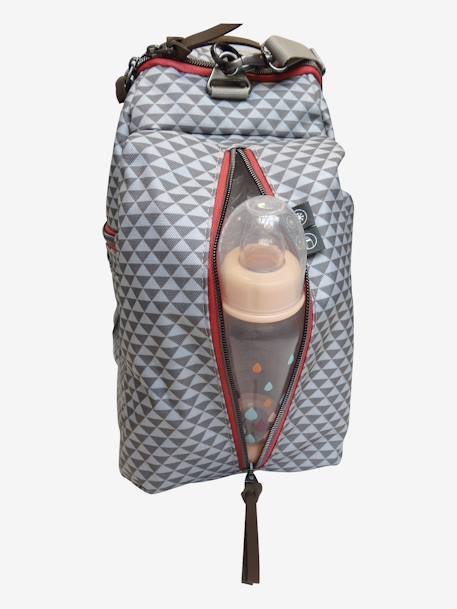 Saco de mudas Sydney II, da BEABA Cinzento claro estampado+Vermelho medio estampado 