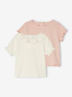 T-shirts-Bebé 0-36 meses-Lote de 2 t-shirts em algodão biológico, para recém-nascido