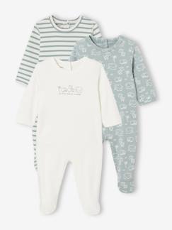 Bebé 0-36 meses-Lote de 3 pijamas, em interlock, para bebé, BASICS