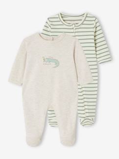 Bebé 0-36 meses-Lote de 2 pijamas, em interlock, para bebé