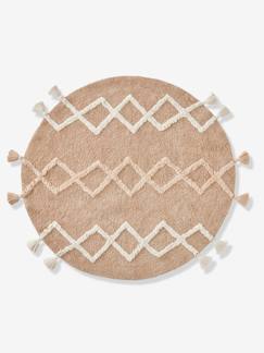 Têxtil-lar e Decoração-Decoração-Tapete redondo estilo berbere, com pompons
