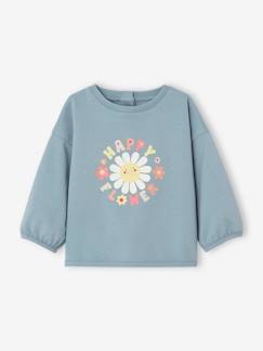 Bebé 0-36 meses-Camisolas, casacos de malha, sweats-Sweatshirts -Sweat "happy flower", para bebé