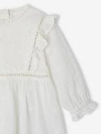 Conjunto especial cerimónia, vestido, calções e gorro, para bebé branco 