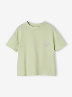 Menina 2-14 anos-T-shirt lisa Basics, mangas curtas, para menina