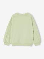 Sweat com detalhes fantasia, para menina cru+verde amêndoa 