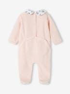 Lote de 2 pijamas em veludo, para bebé rosa-pálido 