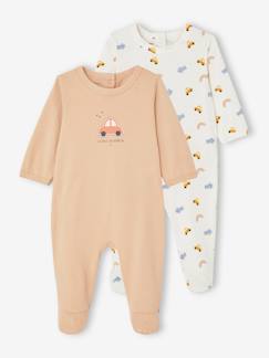 Bebé 0-36 meses-Lote de 2 pijamas "carro", em jersey, para recém-nascido