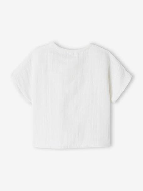 T-shirt estilo tunisino, em gaze de algodão, personalizável, para recém-nascido cru 
