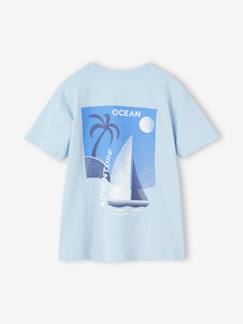 Menino 2-14 anos-T-shirt com barco à vela grande atrás, para menino