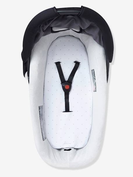 Lote de 2 capas de proteção universais para colchão de alcofa, da Vertbaudet Branco+Cinza/nuvens 