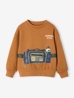 Menino 2-14 anos-Camisolas, casacos de malha, sweats-Sweatshirts-Sweat com bolso com fecho, para menino
