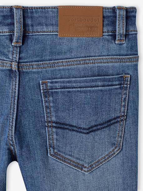 Jeans slim indestrutíveis, para menino AZUL ESCURO LISO+stone 