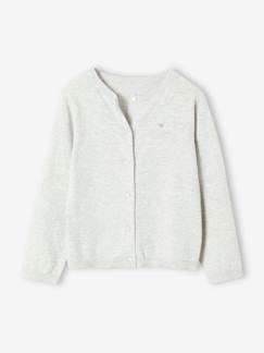 Menina 2-14 anos-Camisolas, casacos de malha, sweats-Casaco Basics, em malha fina, para menina