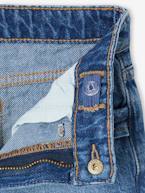 Jeans direitos, morfológicos, para menina, medida das ancas LARGA ganga bleached+stone 
