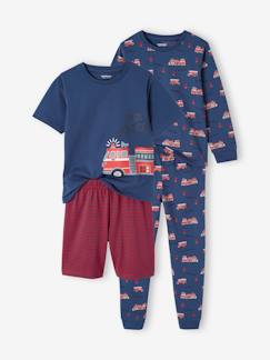 Lote pijama + pijama-calção, bombeiros, para menino