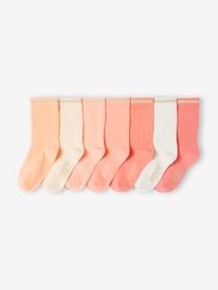 Menina 2-14 anos-Lote de 7 pares de meias lurex, para menina