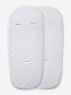 Lote de 2 capas de proteção universais para colchão de alcofa, da Vertbaudet Branco+Cinza/nuvens 