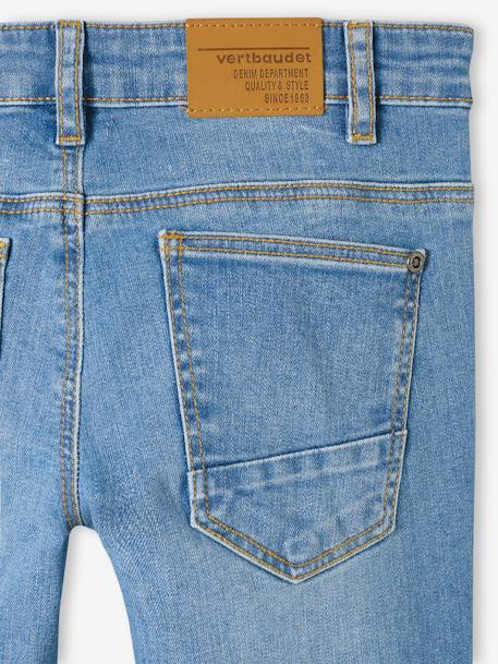Jeans slim morfológicos 'waterless', medida das ancas LARGA, para menino AZUL ESCURO DESBOTADO+AZUL ESCURO LISO+CINZENTO ESCURO LISO COM MOTIV+double stone 
